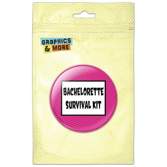 Bachelorette Survival Kit Chevrons Pink Refrigerator Button Magnet