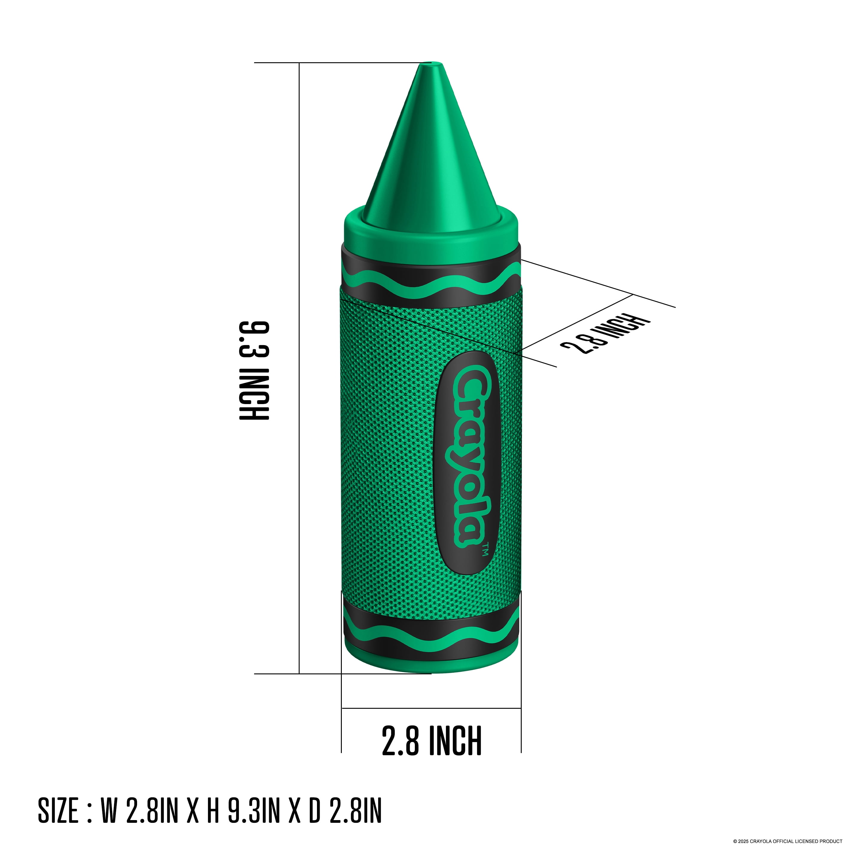 Crayola Kids Crayon Bluetooth Wireless Portable Speaker 20W PEAK Power HD Sound; Long Lasting Battery;1500mAh Battery All Day Playtime, TWS Pairing, BT 5.3, FM Radio Home/Party/Outdoor/Travel/Camping