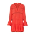 thumbnail image 4 of LASCANA Women's Flowy Flared Sleeve Dress Lace Trim, 4 of 6