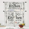 thumbnail image 3 of Kitchen Curtains and Valances 3 Piece Set Rod Pocket 36 Inch Short Rustic Black White Farmhouse Country Bedroom Living Room Treatment Fabric, 3 of 5