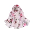 thumbnail image 2 of Qarigey Bufanda de tela con flores, accesorio de verano y transpirable para regalos elegantes y a la moda Accesorios de disfraces blanco rosa, 2 of 6