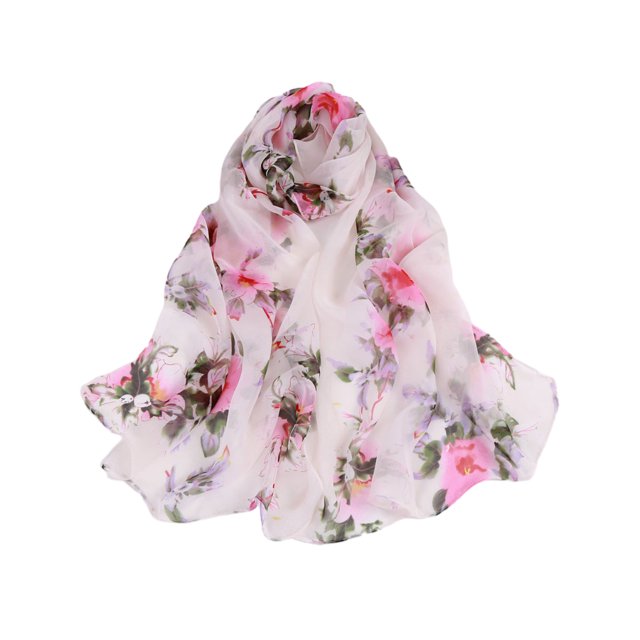 Minnieouse Bufanda ligera y portátil, versátil para una amplia aplicación y fácil combinación con estampados florales. Accesorios de disfraces blanco rosa