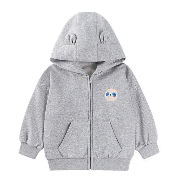 CAIVO Girls Hooded Jacket Long Sleeve Zip Up Outerwear Coats Kids Warm Windproof Soft Comfortable Lightweight Winter Fall Birthday Dailywear