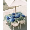 thumbnail image 3 of 60x84 Inch Outdoor Tablecloth with Umbrella Hole Zipper Rectangle Navy Blue Tulip Rectangular Tablecloths Outside Waterproof Chic Elegant Flowers Botanical Sage Green Patio Table Cover for Picnic, 3 of 8