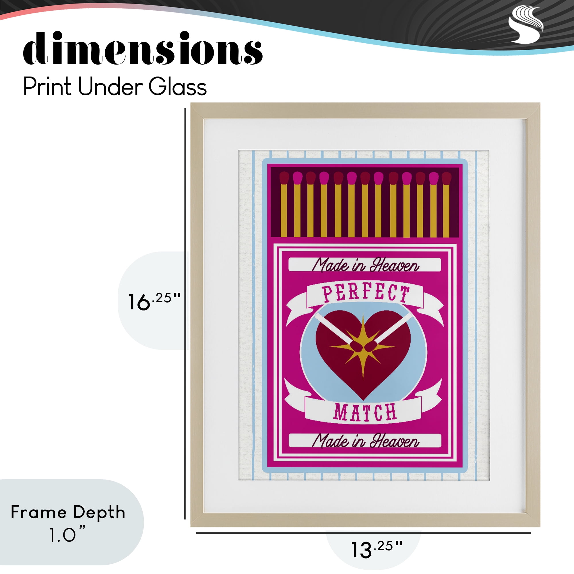Stupell Industries Perfect Match Made In Heaven Birch Framed Print Under Glass, design by Lil' Rue