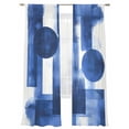 thumbnail image 6 of Geometric Blue Sheer Curtains for Living Room Bedroom Simple Abstract Modern Oil Painting Sheer Curtains 96 Inch Long 2 Panels Set Light Filtering Curtain Window Treatments Drapes for Dining Room, 6 of 6