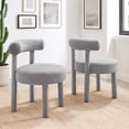 thumbnail image 2 of Side Dining Chair, Set of 2, Light Grey Gray, Fabric, Kitchen Cafe Bistro Hospitality Restaurant, Modern Contemporary HB36147, 2 of 11