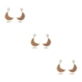 thumbnail image 2 of Aretes colgantes Qarigey en forma de luna vintage joyería colgante Café blanco, 2 of 6