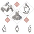 thumbnail image 4 of The Thinker Estatua Set Mini Estatua de Pensador Moderno para Estantería de Oficina en Casa 3 Piezas (Plata), 4 of 5