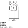 thumbnail image 4 of Candado con llave Padlock Master Lock 131Q, negro, para exteriores, paquete de 4, 4 of 4