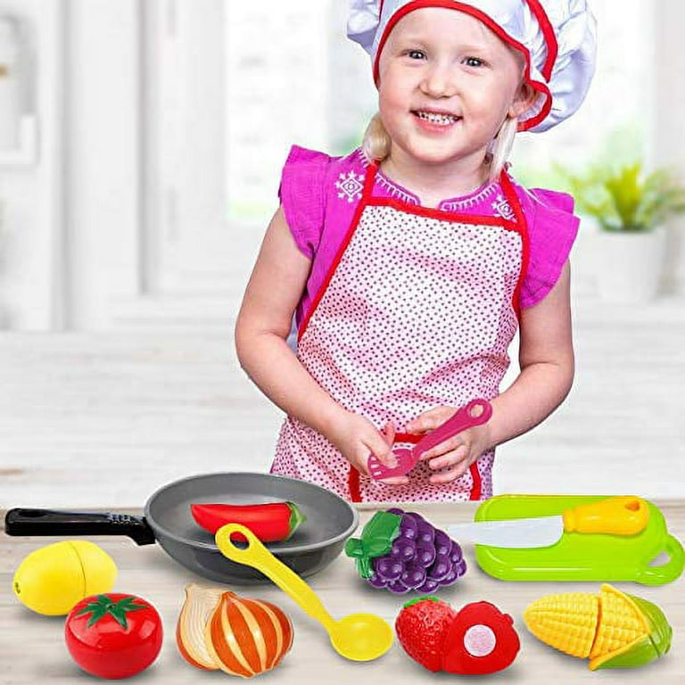 Play Kitchen Accessories Set for Kids - Cutting Toy Fruits