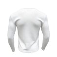 thumbnail image 3 of Fwqbns Men's Long Sleeve Solid Color Button Down Shirt Semi-sheer Round Neck Fashion Top for Casual Parties Nightclubs White, 3 of 6