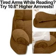 thumbnail image 3 of Reading Pillow for Bed with High Arm Rests,Back Support Pillow for Sitting Up in Bed with Shredded Memory Foam for Reading, TV, Gaming or Relaxing on Floor（Brown，Large）, 3 of 12