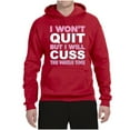 thumbnail image 2 of Wild Bobby I Won't Quit but I Will Cuss the Whole Time Gym/Workout Unisex Graphic Hoodie Sweatshirt, Red, Medium, 2 of 5