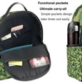 thumbnail image 5 of Lsque Crayfish Army Pattern Backpack – School Travel Canvas Daypack with Ergonomic Padded Straps, Multiple Compartments & Leather Handle, 5 of 5