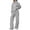 Grey, variant on PRETTYGARDEN Womens Casual Two Piece Sets Fall Outfits Quarter Zip Sweatshirts Straight Leg Pants Sweatsuits Tracksuit