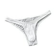 thumbnail image 2 of Miluxas Men's Low Waist Ice Silk Solid Color Brief Panties Breathable Thin Bikini Briefs Underwear White 8(XL), 2 of 3
