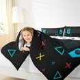thumbnail image 4 of Gamer Comforter Set Bedroom Gaming Bedding Set Video Game Comforter Twin Size Home Decor Curtain Geometric Triangle Circle Quilted Duvet Set with 1 Pillow Sham Colorful, 4 of 7