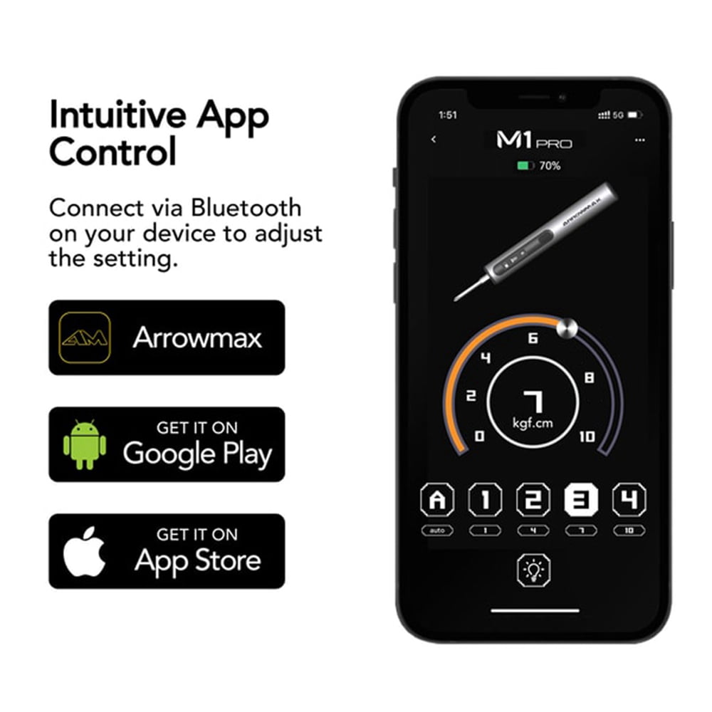 AM ARROWMAX Smart Mini Electric Screwdriver,Powerful Cordless Precision Electric Screwdriver,5 Torque Modes,60 Magnetic Bits,Repair Tool Set for RC Phone Camera Laptop,M1 Pro Plus