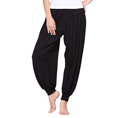 Loose Soft Modal Pilates Pants Black 