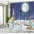 thumbnail image 5 of Ambesonne Christmas Shower Curtain, Winter Landscape, 69"Wx75"L, White Blue, 5 of 5