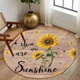 thumbnail image 2 of Round Rug 7Ft Washable Non-Slip, Wood Sunflowers Circle Area Rugs for Living Room Bedroom, Vintage Garden Floral Bees Farmhouse Indoor Floor Mats Carpet Runner for Home Decor Aesthetic, 2 of 8