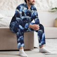 thumbnail image 7 of Fuzoiu Blueberry Print Men's Long-Sleeved Pajama,Lounge Button Down Nightwear,Mens Notch Collar Pajama Set -X-Large, 7 of 7