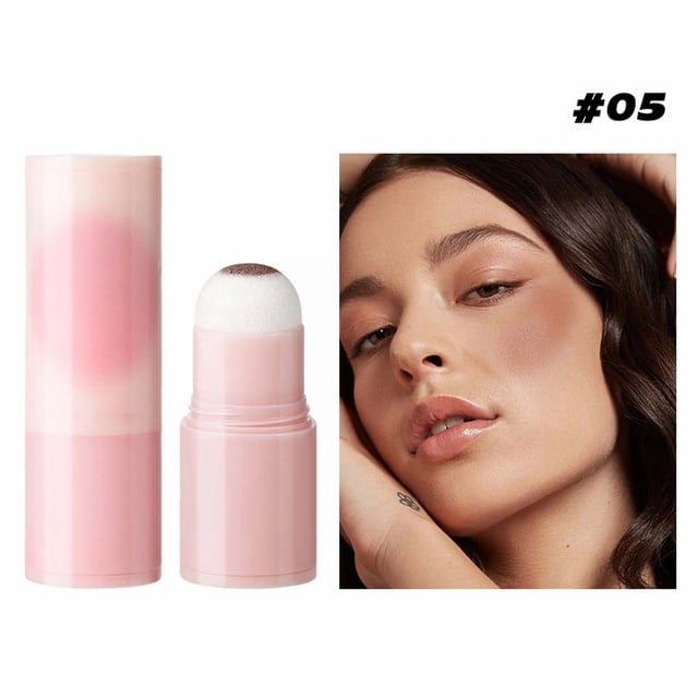 Stick With Sponge Natural Looking Tint Makeup Tool For Cheeks Easy To Blend, Makeup White Blusher