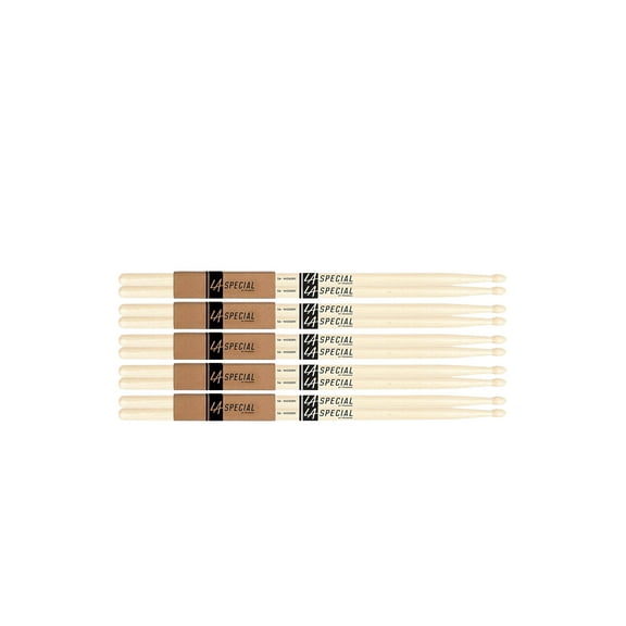 5 PACK Promark LA Special 5A Wood Tip Drumstick, LA5AW-5