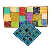 Mogul India Decor Toss Pillow Shams 3 Vintage Patchwork Embroidered Sari Cushion Covers