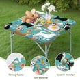 thumbnail image 4 of Chihuahua and Flower Florals Square Fitted Tablecloth with Elastic Edge,Square Table Cover,Washable Elastic Table Cover for Home Kitchen Party Decor 36"x36", 4 of 6