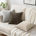 thumbnail image 5 of Beige Decorative Pillow Covers 18x18 Inch Soft Chenille Couch Throw Pillows, 5 of 6