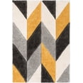 thumbnail image 2 of Well Woven Lolly Mika Retro Zig-Zag Pattern Yellow Grey 3'11" x 5'3" 3D Texture Shag Area Rug, 2 of 7