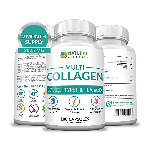 Multi Collagen Protein Capsules 180 Collagen Capsules Type I, II