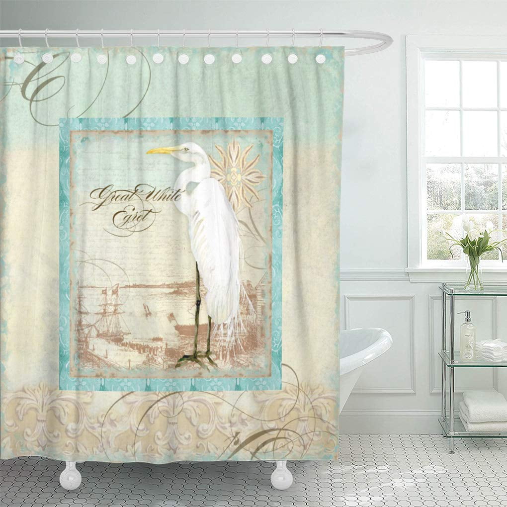 CYNLON Sand Great White Coastal Beach Seashore Modern Shore Heron