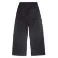 thumbnail image 3 of KIDSCOOL SPACE 6-Pocket Girls Wide-leg Denim Pants, 5-14T Ribbed Elastic Waist with D-ring Loops Cargo Jeans,Black,11-12 Years, 3 of 6