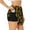 Black, variant on Maple Leaves With Leopard Print Women's Sports Shorts with Drawstring Elastic Waistband for Running, Yoga, Fitness-Medium