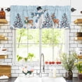 thumbnail image 3 of Christmas Snowman Valances for Windows Xmas Tree Deer Light Blue Winter Snow Scene Rod Pocket Curtain Valance Window Treatment Short Curtains for Kitchen Living Room, 54"x18", 3 of 5