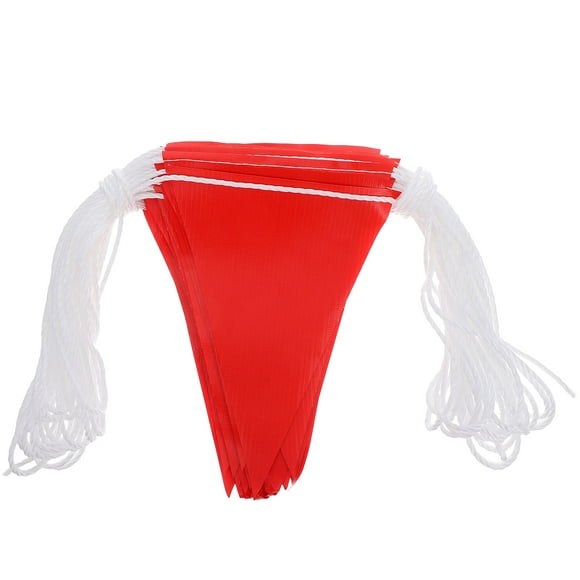 KAKOWELY flags Pennant Safety Flags 30m Reflective Flagging Banner Warning Flags Marking Flags On String For Construction Sites Traffic Control Sporting Events