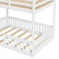 thumbnail image 5 of Harper & Bright Designs Full over Full Wooden Bunk Bed with Ladder and Guardrails, Low Floor Full Size Bunk Beds with Slats Support, White, 5 of 12