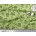 thumbnail image 3 of Soimoi Green polyester Crepe Fabric Sun & Text Print Sewing Fabric Yard 42 Inch Wide, 3 of 5