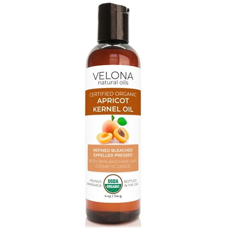 Apricot Kernel Oil by Velona - 4 oz | 100% Pure and Natural Carrier Oil | Refined, Cold Pressed | Hair, Body and Skin Care | Use Today - Enjoy Results