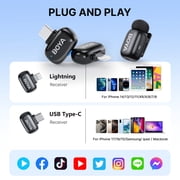 BOYA Mini 2 Wireless Lavalier Microphone for iPhone/Android, 328 FT, AI Cancelling, 30 H, Plug & Play, Lavalier Microphone for Tiktok, YouTube, Streaming, Gray