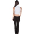 thumbnail image 4 of Sakkas Mock Neck Turtleneck Sleeveless Scuba Crop Top - Made in USA - White - Small, 4 of 4