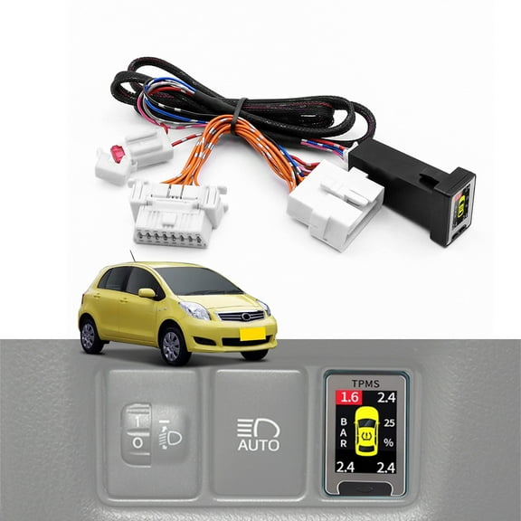 OBD LCD Screen Display TPMS Type Tire Pressure Monitor System For Toyota Yaris 2008-13