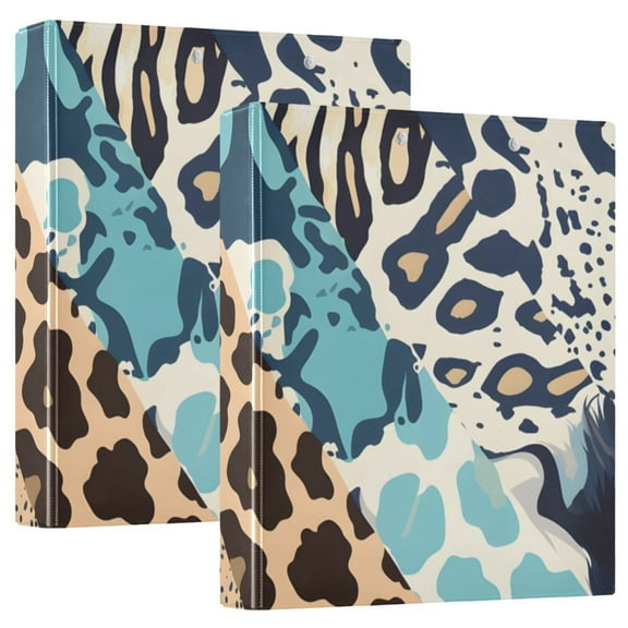 Cheetah Leopard Skin 3 Ring Binders 1.5 inch Hardcover File Folders with Interior Pockets A4 Size Organizer for School Office Hospital