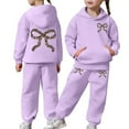 thumbnail image 3 of RUTAYY Children Girls Outfit Sets Long Sleeve Personality Print Hoodie and Pants 2 Piece with Pocket Tracksuit Soft Comfortable Daily Wear Chic Holiday Sets, 3 of 7