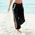 thumbnail image 7 of Lovskoo Women's Velvet Sweatpants Palazzocasual Loose Drawstring Elastic Waist Pocket Trousers Pants Black, 7 of 7