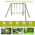 thumbnail image 4 of iRerts Outdoor Swing Sets for Kids, 3 in 1 Metal Swing Set with 2 Single Swings and 1 Swing Glider, Kids Playground Set for Backyard Garden Park, Kids Backyard Swing Set for Boys Girls, 4 of 9
