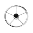 thumbnail image 4 of Scienceny Volante de barco de acero inoxidable, 5 radios, 25 grados, 342mm con tapa negra, eje cónico de 3/4 pulgadas, pieza de yate Bombillas para automóviles, 4 of 6